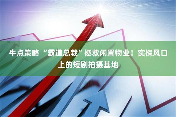 牛点策略 “霸道总裁”拯救闲置物业！实探风口上的短剧拍摄基地